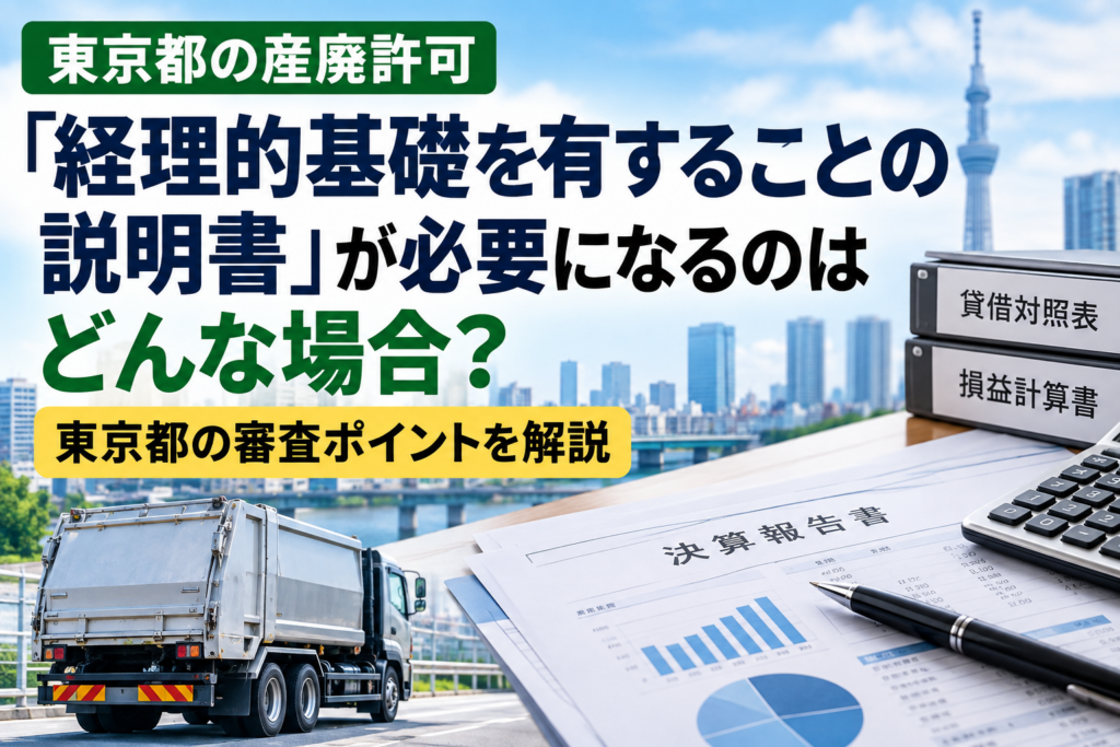 東京都の産廃許可で「経理的基礎を有することの説明書」が必要になるケースを解説