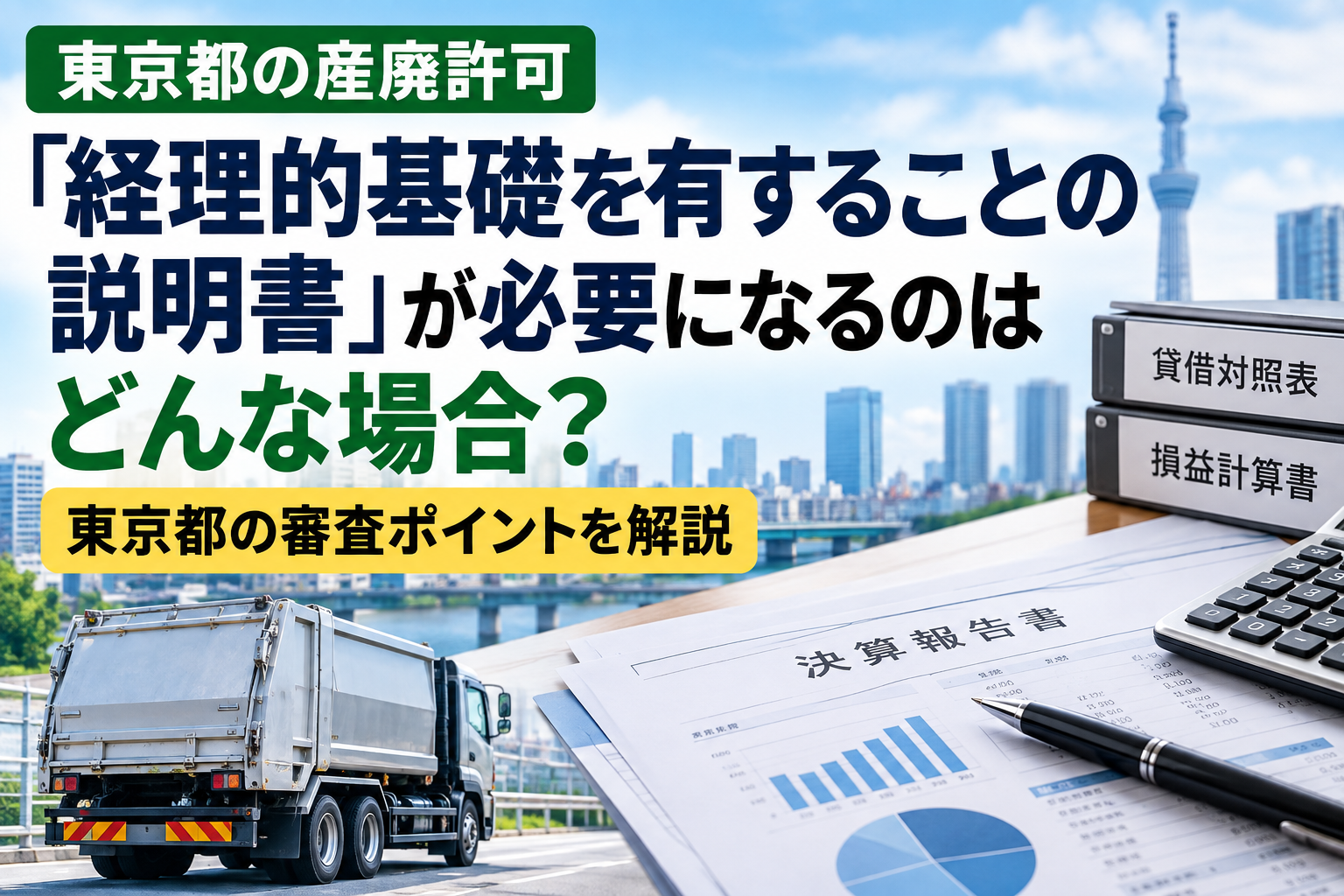 東京都の産廃許可で「経理的基礎を有することの説明書」が必要になるケースを解説